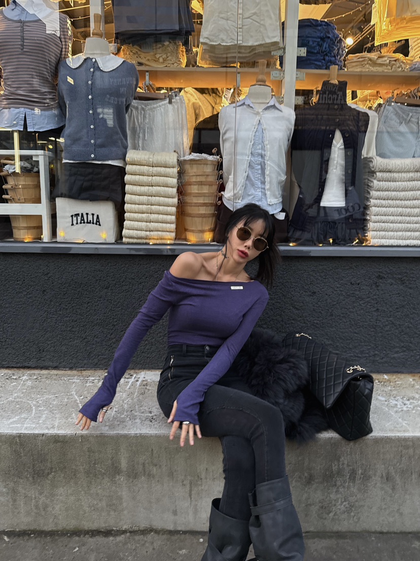 ABBEYLEE韓國代購㊣女士新品時尚25秋冬休閑職業人氣長袖T恤ABBEYLEE長袖T恤