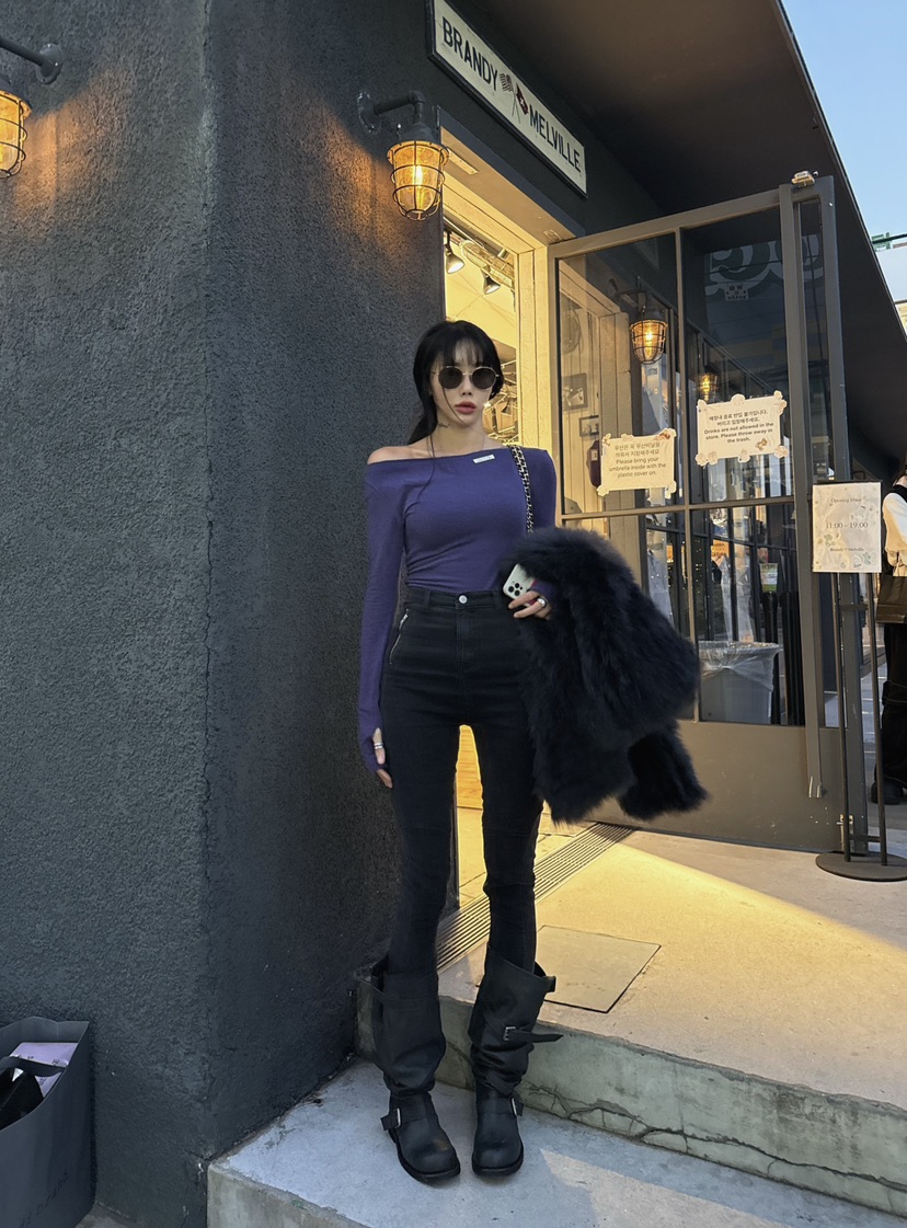 ABBEYLEE韓國代購㊣女士新品時尚25秋冬休閑職業人氣長袖T恤ABBEYLEE長袖T恤