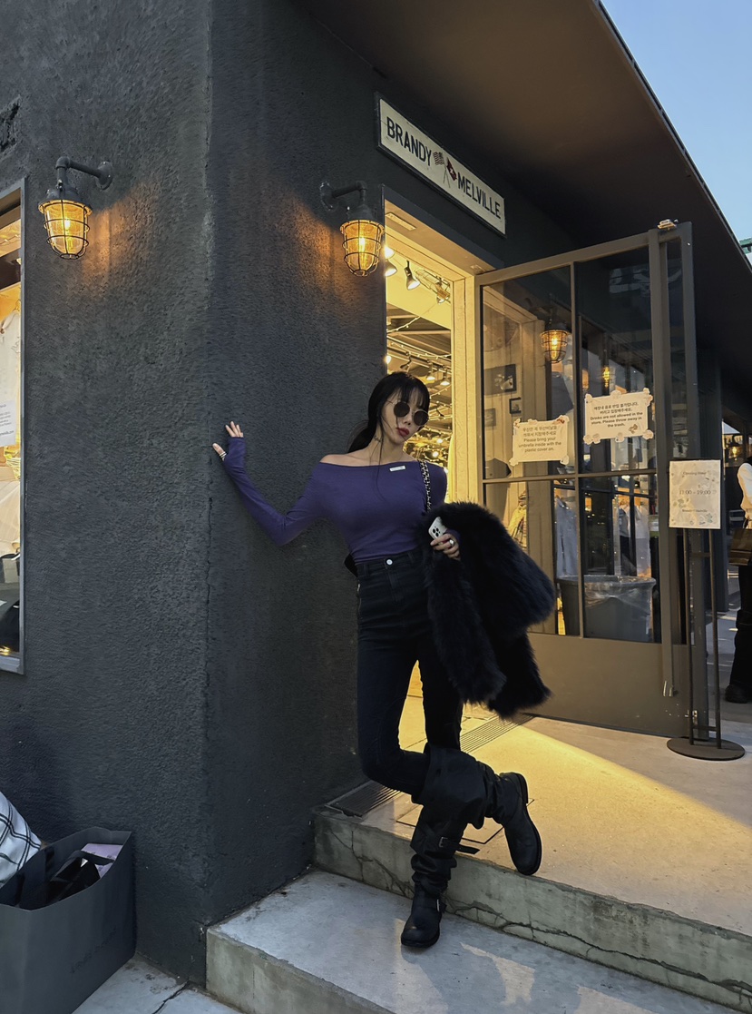 ABBEYLEE韓國代購㊣女士新品時尚25秋冬休閑職業人氣長袖T恤ABBEYLEE長袖T恤