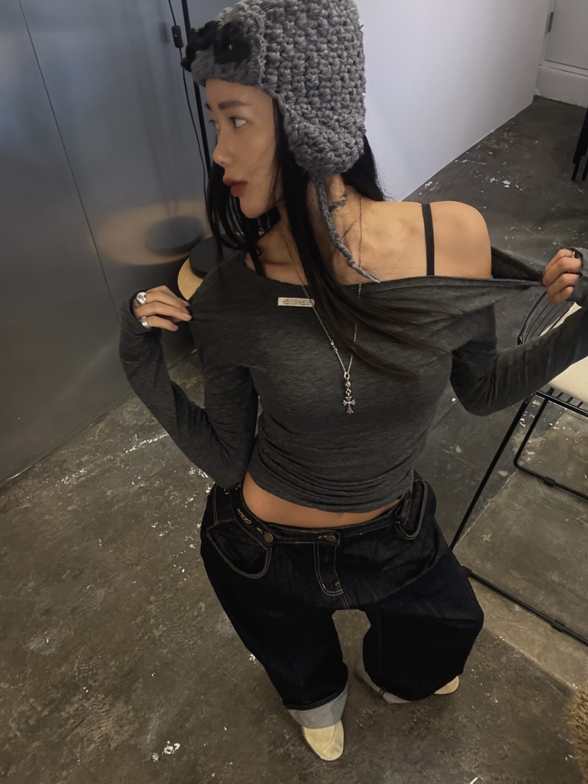 ABBEYLEE韓國代購㊣女士新品時尚25秋冬休閑職業人氣長袖T恤ABBEYLEE長袖T恤圖色3