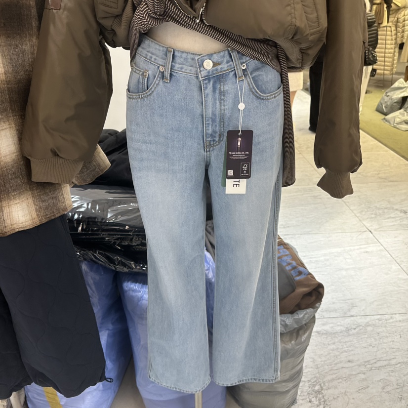 BAGUETTE-P韓國代購㊣女士新款職業推薦真品牛仔褲加絨羊毛BAGUETTE-P牛仔褲圖色2