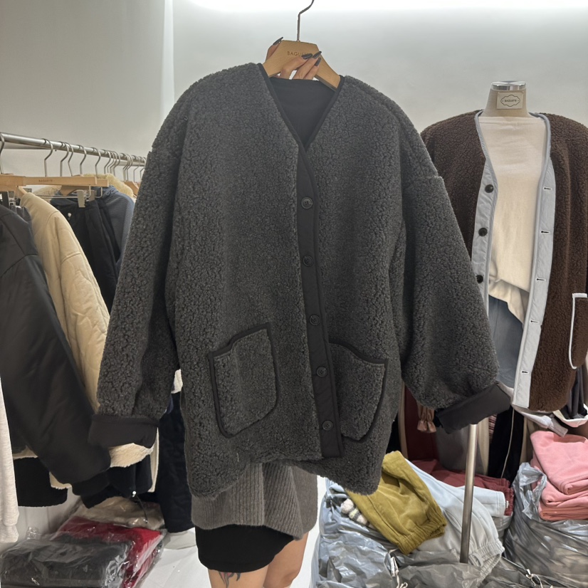 BAGUETTE-P東大門㊣實拍女裝新款真品25秋冬職業夾克兩面穿棉BAGUETTE-P夾克圖色2