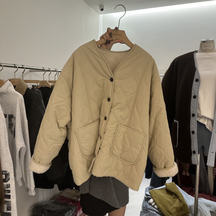 BAGUETTE-P東大門㊣實拍女裝新款真品25秋冬職業夾克兩面穿棉BAGUETTE-P夾克圖色3