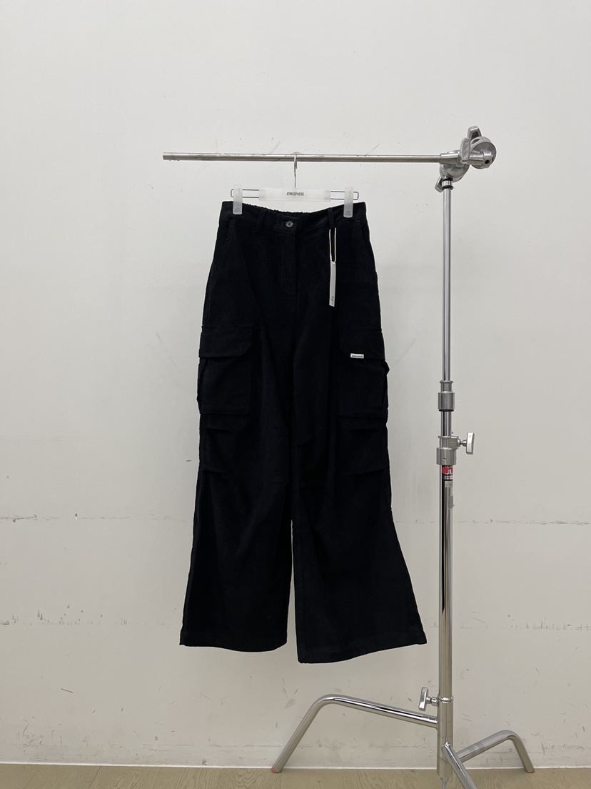 ATMOSPHERE韓國代購㊣女裝新款25秋冬職業熱賣休閑休閑褲抓絨ATMOSPHERE/BLING休閑褲圖色4黑