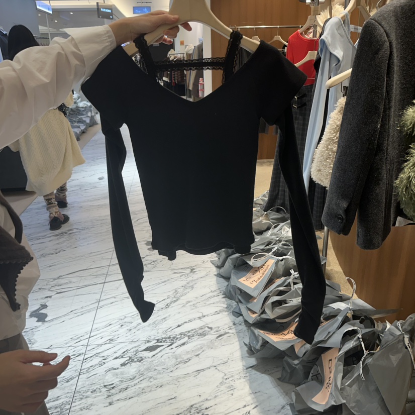 REPERTORY韓國直郵㊣女士新款25秋冬長袖T恤不含內搭假兩件REPERTORY長袖T恤