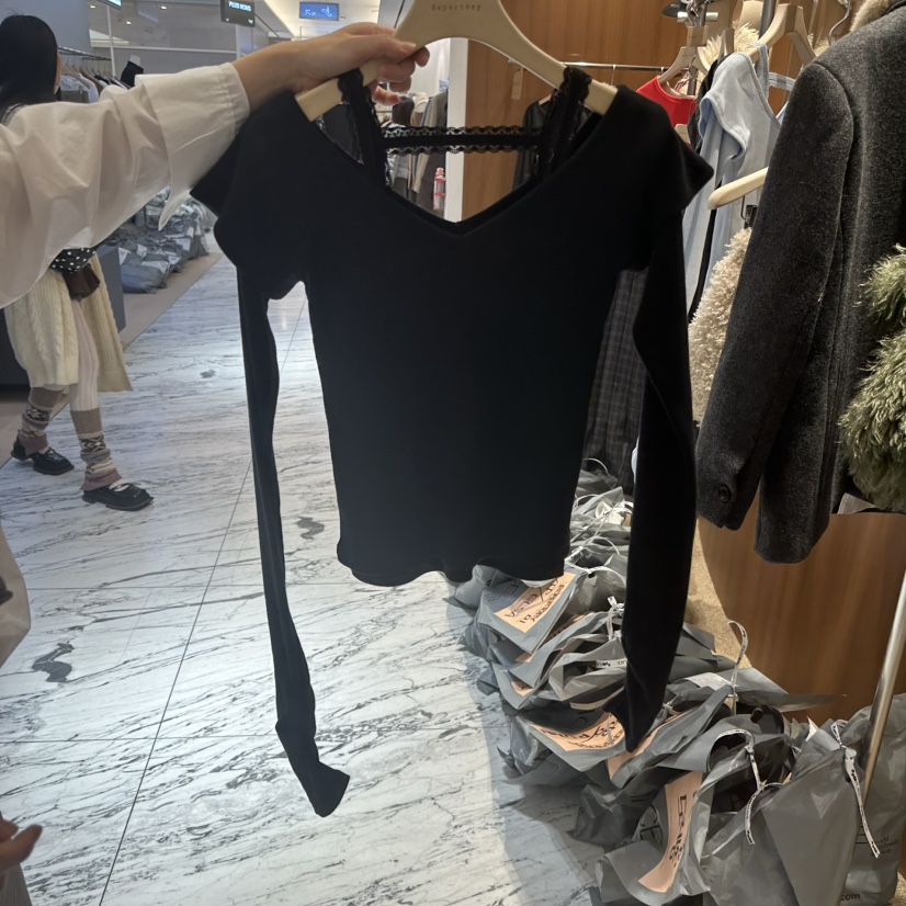 REPERTORY韓國直郵㊣女士新款25秋冬長袖T恤不含內搭假兩件REPERTORY長袖T恤圖色3
