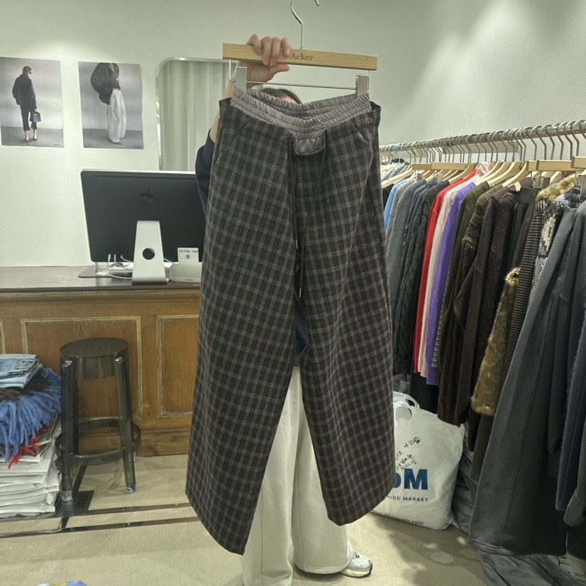 ACKER東大門㊣代購女裝新款人氣職業推薦真品熱賣休閑褲格子ACKER休閑褲圖色2