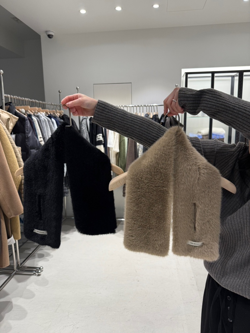 THE BRUNCH東大門㊣實拍女裝新款真品25秋冬圍巾披肩貂皮圍巾THE BRUNCH圍巾/披肩