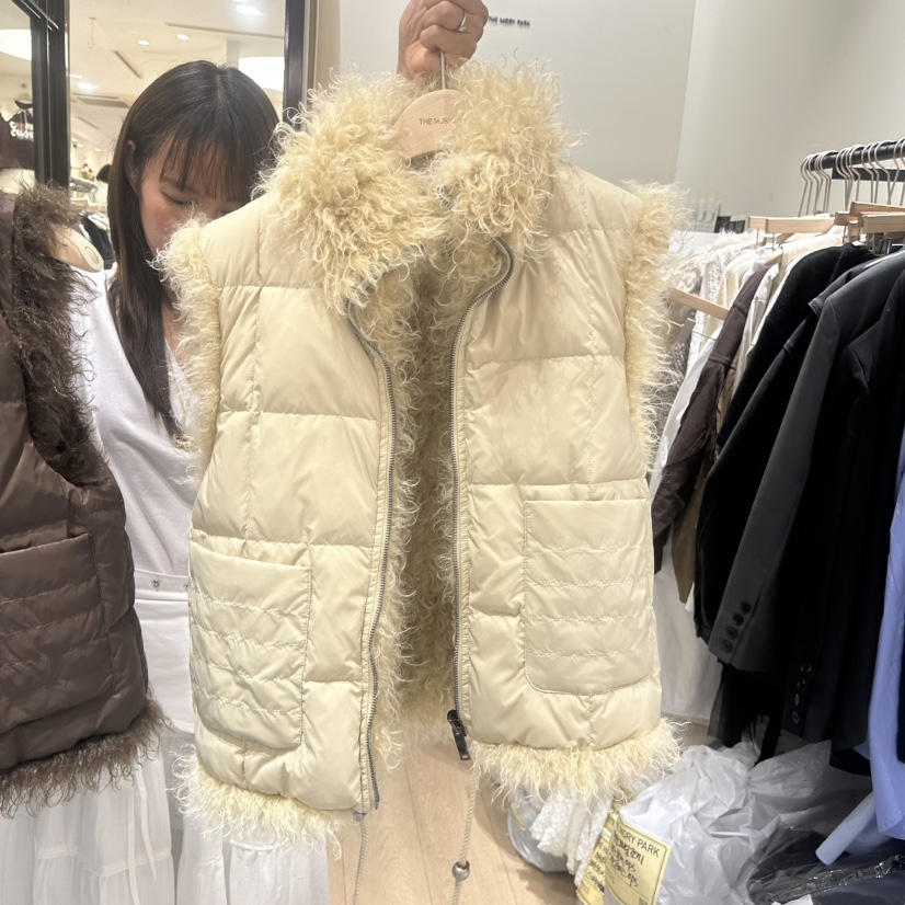 THEMORYPARK東大門㊣直郵女裝新款職業馬甲雙面抓絨里外穿鴨絨THE MORY PARK馬甲