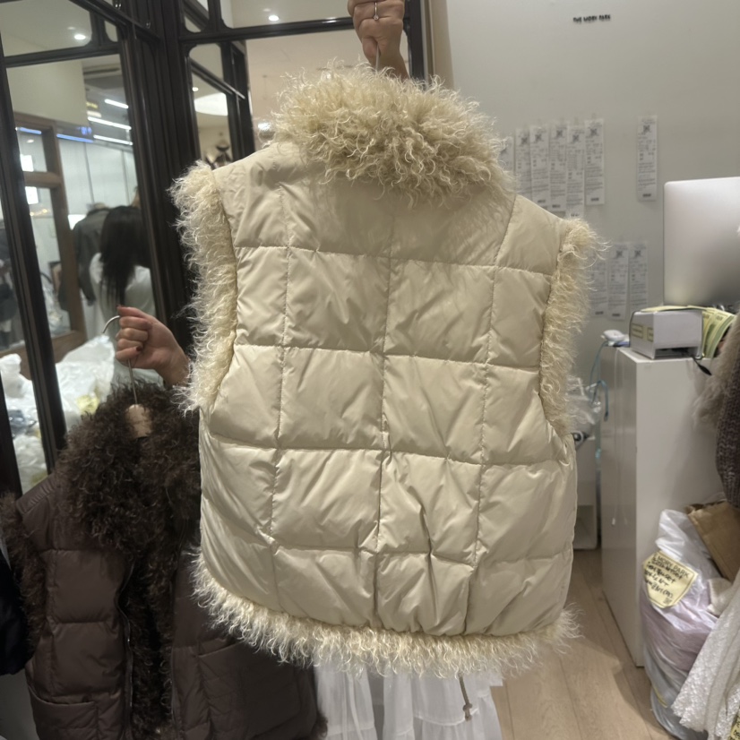 THEMORYPARK東大門㊣直郵女裝新款職業馬甲雙面抓絨里外穿鴨絨THE MORY PARK馬甲