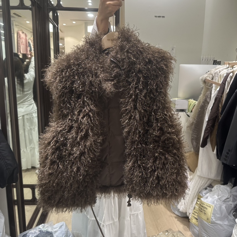 THEMORYPARK東大門㊣直郵女裝新款職業馬甲雙面抓絨里外穿鴨絨THE MORY PARK馬甲圖色1