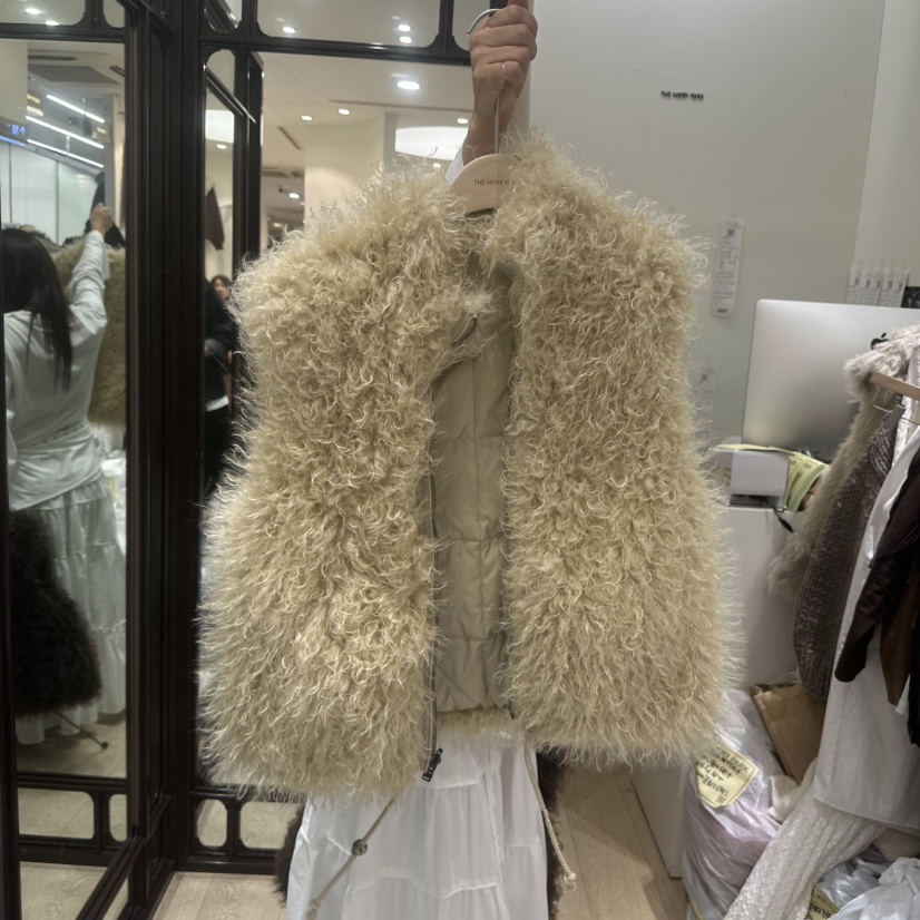 THEMORYPARK東大門㊣直郵女裝新款職業馬甲雙面抓絨里外穿鴨絨THE MORY PARK馬甲圖色2