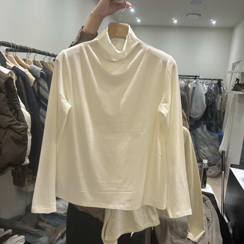 NOTTINGHAM東大門㊣代購女裝新款職業25秋冬人氣熱賣長袖T恤NOTTINGHAM長袖T恤圖色1白色