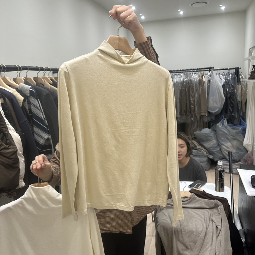 NOTTINGHAM東大門㊣代購女裝新款職業25秋冬人氣熱賣長袖T恤NOTTINGHAM長袖T恤圖色2奶油色