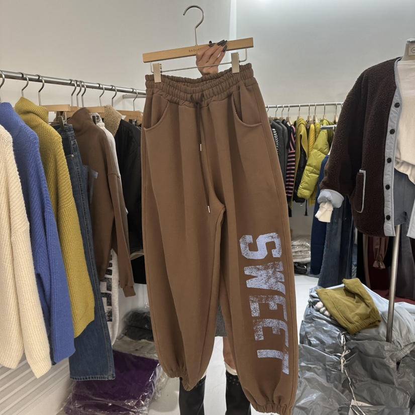 BAGUETTE-P東大門㊣實拍女裝新款休閑熱賣真品職業休閑褲加絨BAGUETTE-P休閑褲圖色1