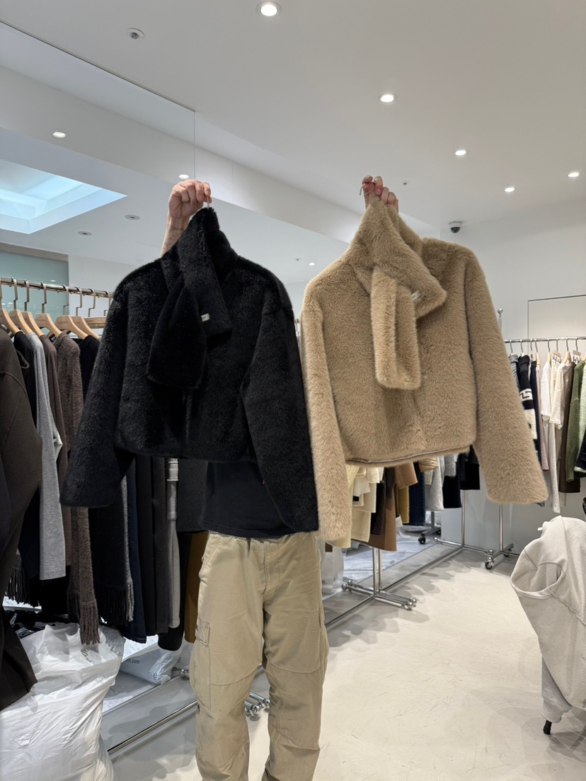 THE BRUNCH韓國直郵㊣女裝新款時尚休閑真品職業短款大衣貂皮THE BRUNCH短款大衣