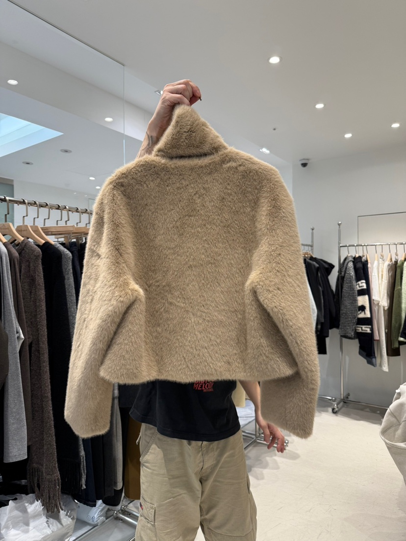 THE BRUNCH韓國直郵㊣女裝新款時尚休閑真品職業短款大衣貂皮THE BRUNCH短款大衣