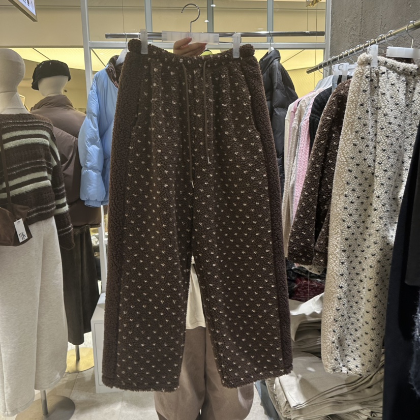 MIXXIN韓國代購㊣女士新品時尚休閑推薦25秋冬真品休閑褲絨MIXXIN休閑褲圖色2