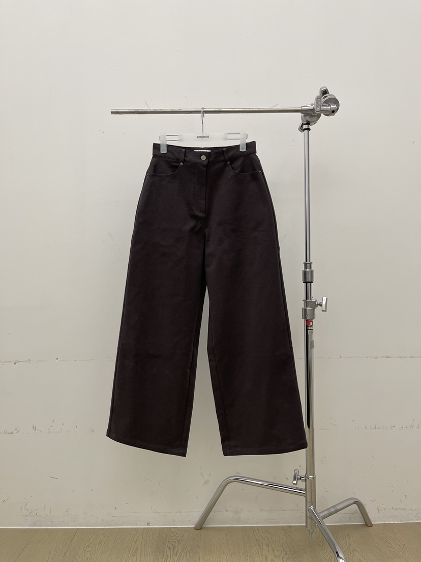 ATMOSPHERE韓國直郵㊣女裝新品職業人氣25秋冬時尚休閑褲羊皮ATMOSPHERE/BLING休閑褲圖色1棕