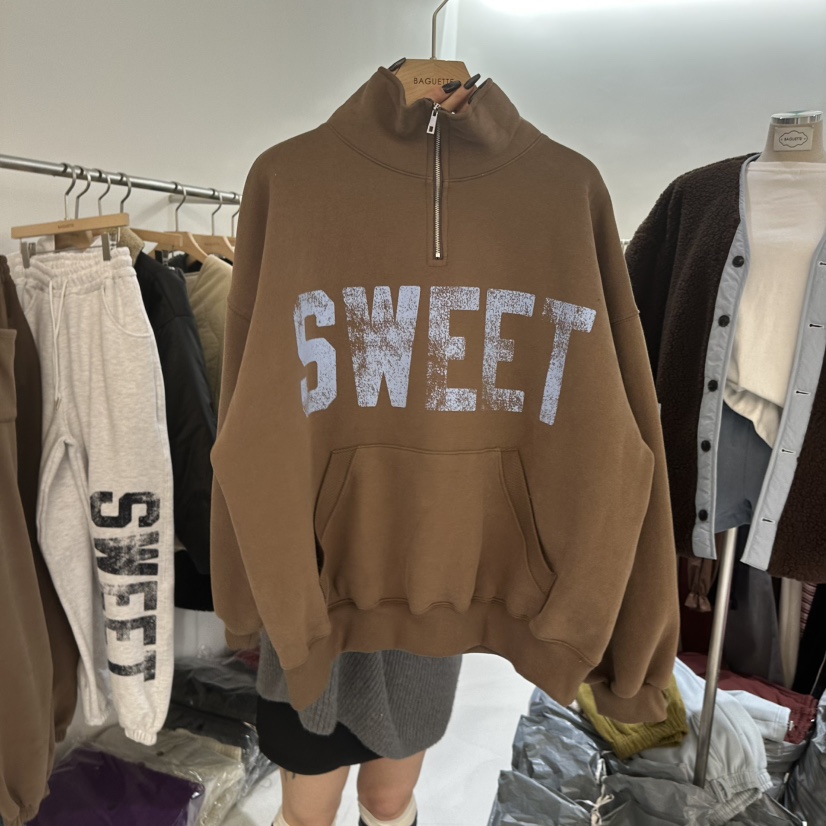 BAGUETTE-P東大門㊣直郵女士新款熱賣真品時尚衛衣拉鏈加絨BAGUETTE-P衛衣圖色2