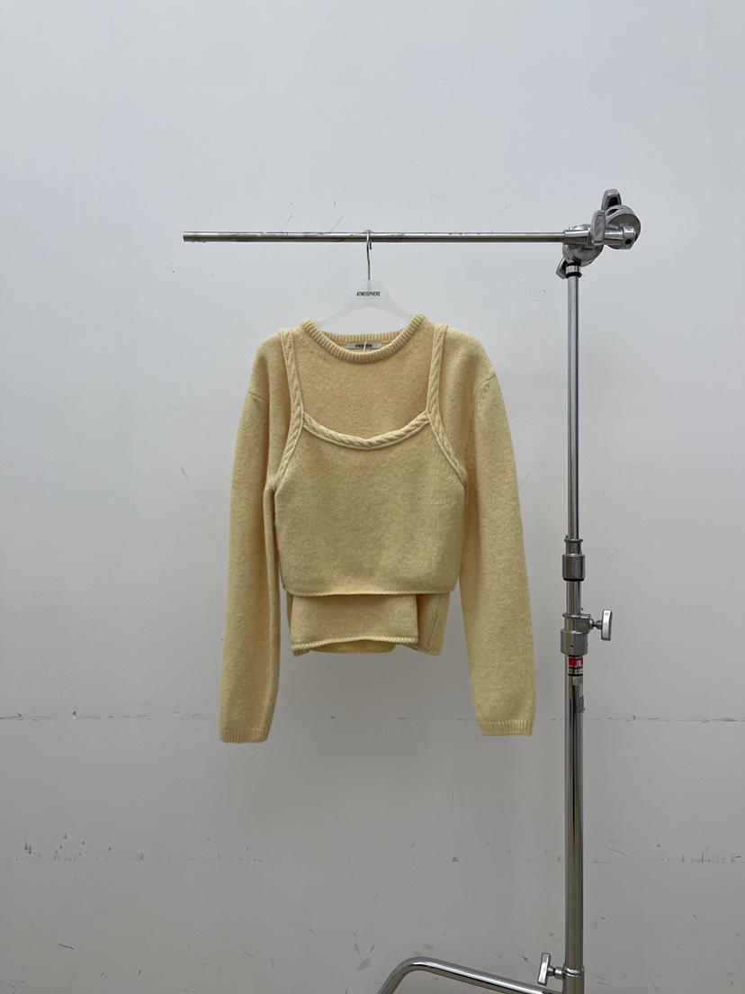 ATMOSPHERE韓國代購㊣女士新款時尚職業推薦人氣針織衫羊駝ATMOSPHERE/BLING針織衫圖色2