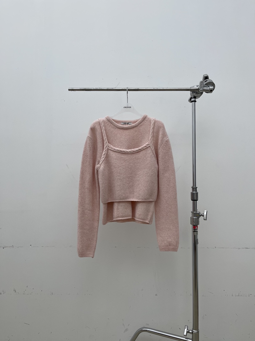 ATMOSPHERE韓國代購㊣女士新款時尚職業推薦人氣針織衫羊駝ATMOSPHERE/BLING針織衫圖色3