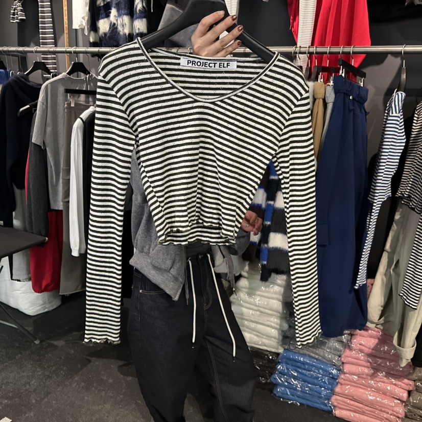 ELF-L東大門㊣直郵女士新款人氣推薦休閑熱賣時尚職業長袖T恤PROJECT ELF/ELF-L長袖T恤圖色2綠色