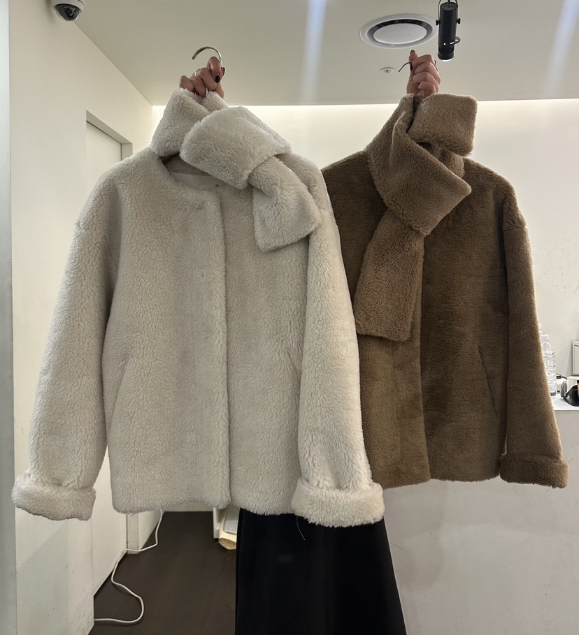 YOUR-P東大門㊣實拍女裝新品人氣熱賣推薦真品短款大衣含圍巾YOUR-P短款大衣