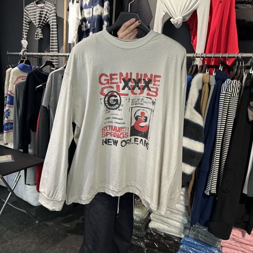 ELF-L韓國代購㊣女裝新品真品人氣推薦職業時尚休閑長袖T恤PROJECT ELF/ELF-L長袖T恤圖色2米色