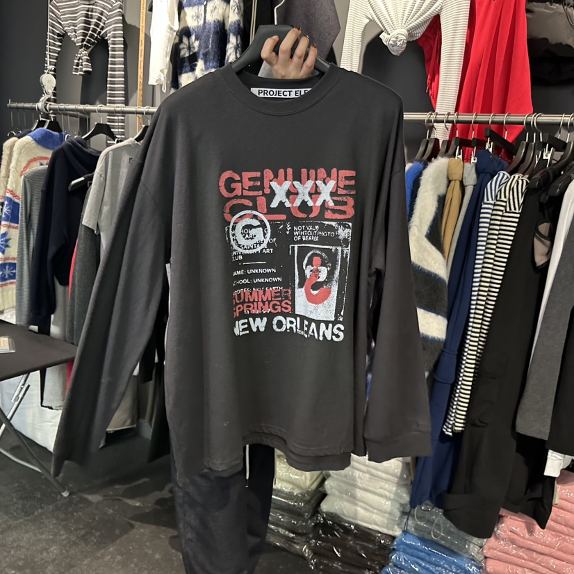 ELF-L韓國代購㊣女裝新品真品人氣推薦職業時尚休閑長袖T恤PROJECT ELF/ELF-L長袖T恤圖色3墨色