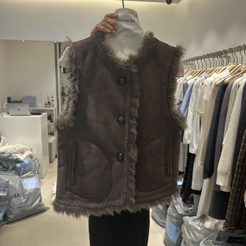 RICH SISTER韓國直郵㊣女士新品推薦職業休閑熱賣25秋冬馬甲RICH SISTER馬甲圖色2