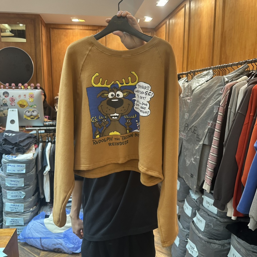 GARMENT-P東大門㊣實拍女裝新款推薦時尚熱賣衛衣天鵝絨加絨GARMENT衛衣圖色2