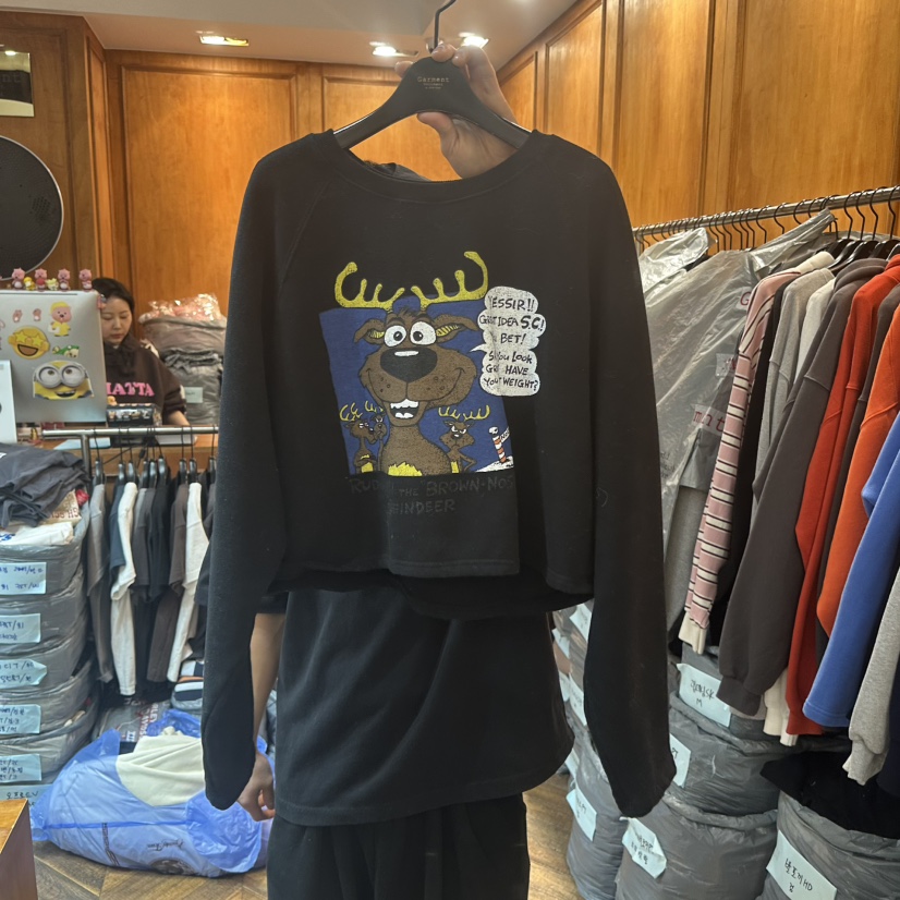 GARMENT-P東大門㊣實拍女裝新款推薦時尚熱賣衛衣天鵝絨加絨GARMENT衛衣圖色3