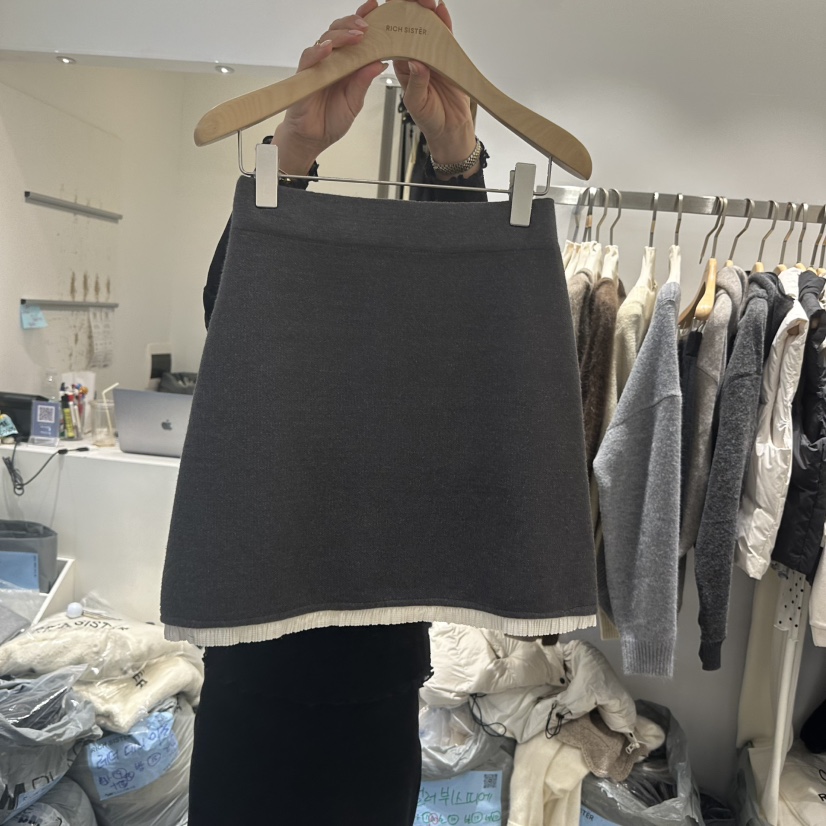 RICH SISTER東大門㊣代購女士新款人氣真品25秋冬短裙蕾絲RICH SISTER短裙圖色1