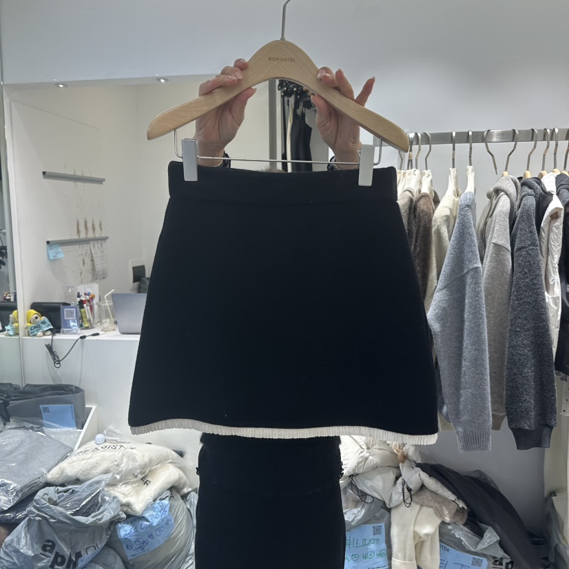 RICH SISTER東大門㊣代購女士新款人氣真品25秋冬短裙蕾絲RICH SISTER短裙圖色2