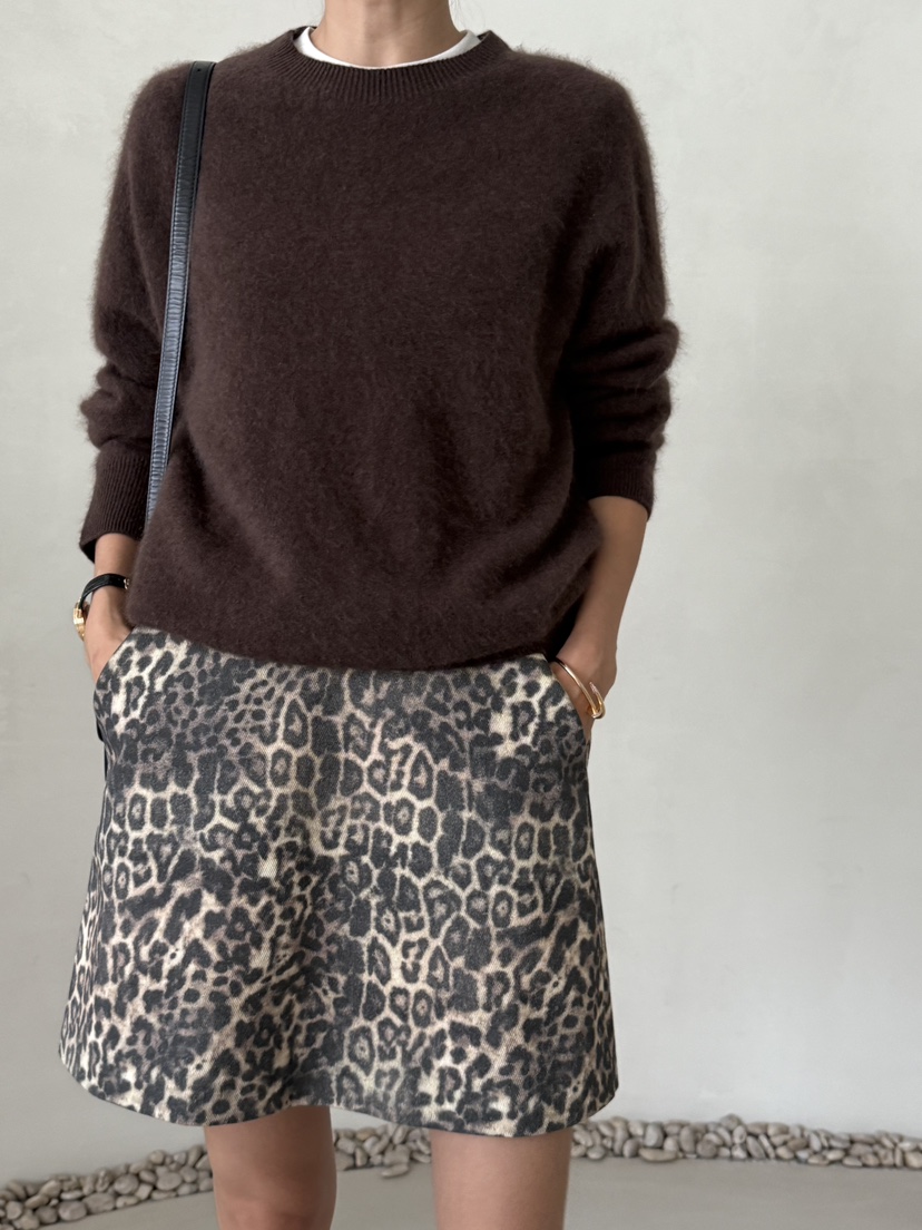 DEMAR韓國代購㊣女裝新款職業推薦休閑時尚人氣真品短裙豹紋DEMAR短裙