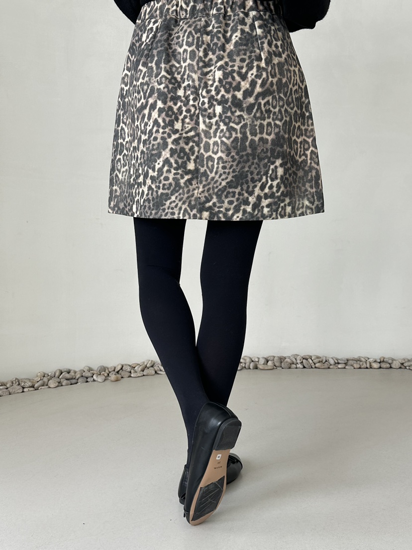 DEMAR韓國代購㊣女裝新款職業推薦休閑時尚人氣真品短裙豹紋DEMAR短裙