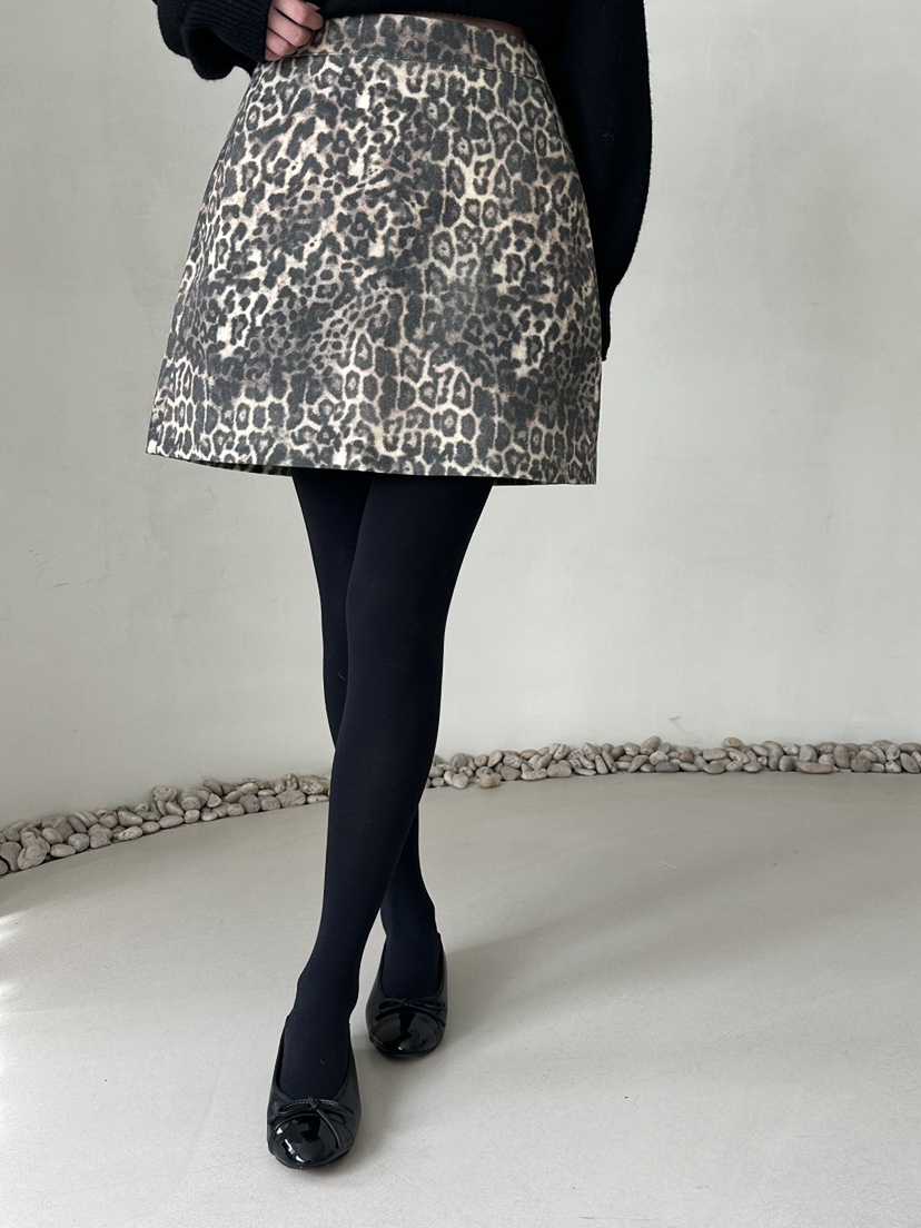 DEMAR韓國代購㊣女裝新款職業推薦休閑時尚人氣真品短裙豹紋DEMAR短裙