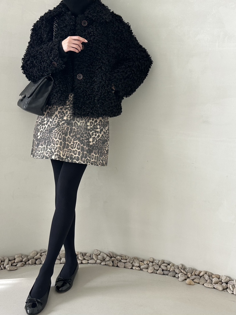 DEMAR韓國代購㊣女裝新款職業推薦休閑時尚人氣真品短裙豹紋DEMAR短裙