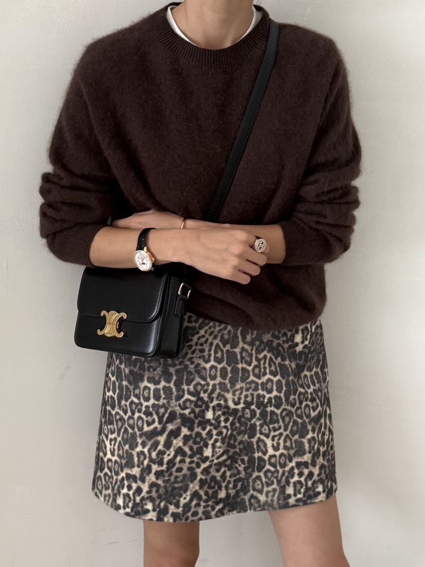 DEMAR韓國代購㊣女裝新款職業推薦休閑時尚人氣真品短裙豹紋DEMAR短裙