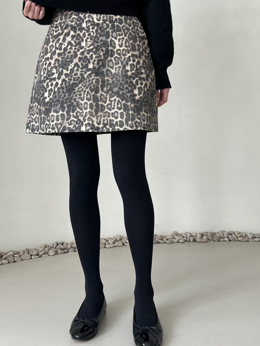 DEMAR韓國代購㊣女裝新款職業推薦休閑時尚人氣真品短裙豹紋DEMAR短裙圖色1