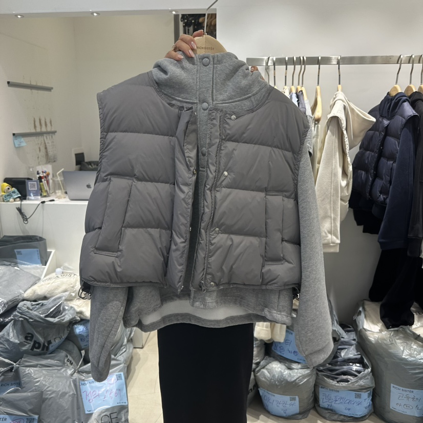 RICH SISTER東大門㊣實拍女士新款25秋冬職業套裝兩件套鴨絨RICH SISTER套裝圖色2