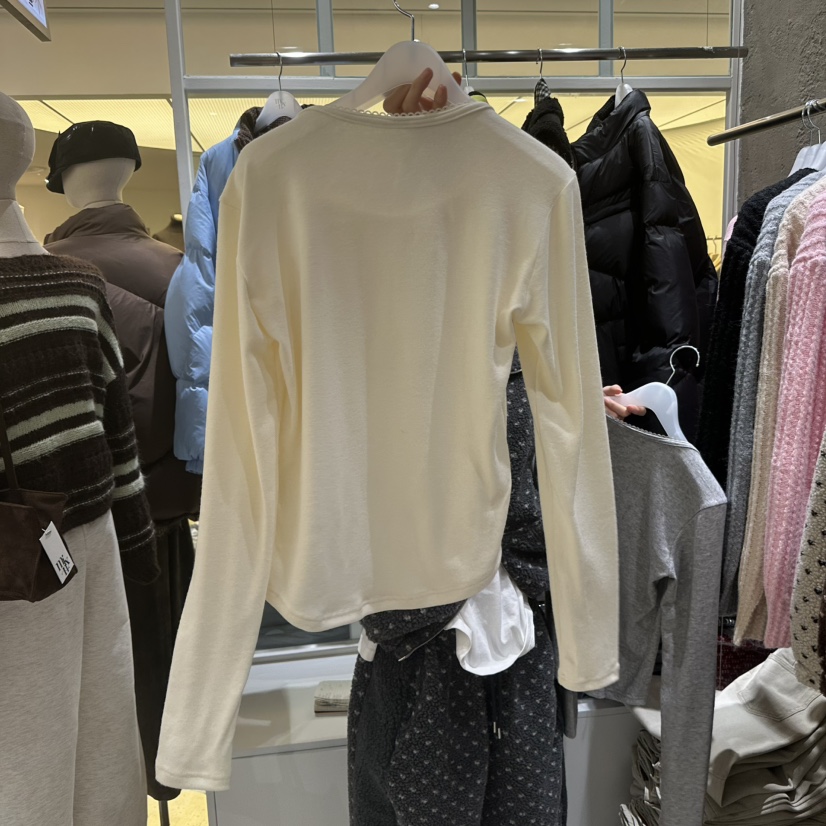 MIXXIN東大門㊣實拍女士新款休閑25秋冬推薦熱賣長袖T恤安哥拉MIXXIN長袖T恤