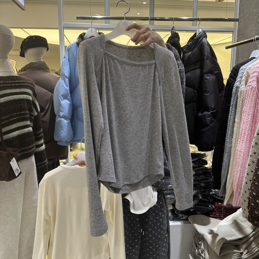 MIXXIN東大門㊣實拍女士新款休閑25秋冬推薦熱賣長袖T恤安哥拉MIXXIN長袖T恤圖色2