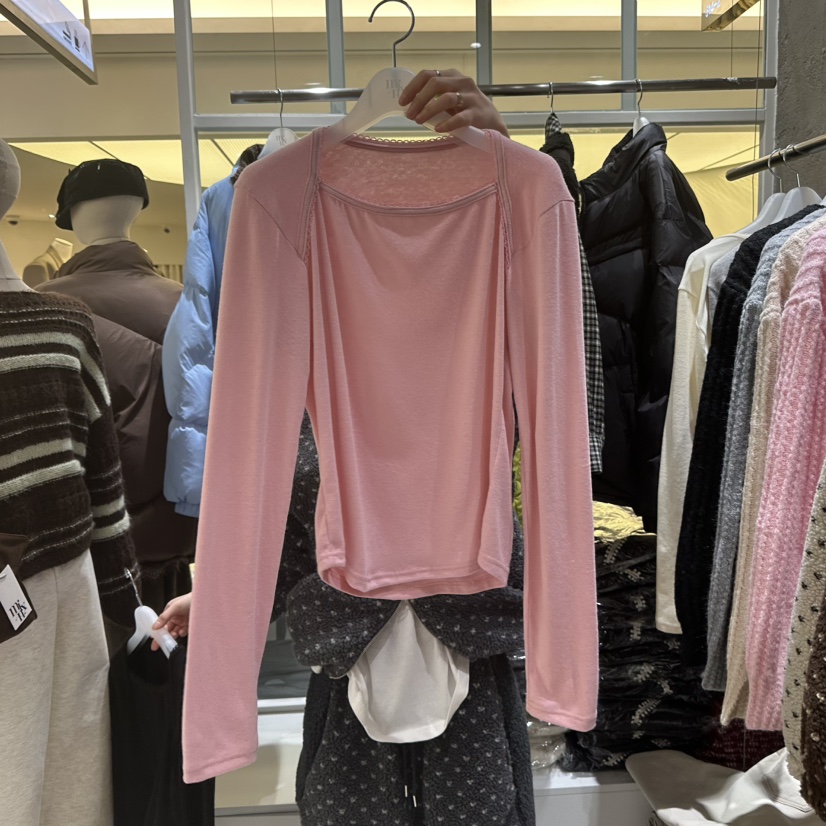 MIXXIN東大門㊣實拍女士新款休閑25秋冬推薦熱賣長袖T恤安哥拉MIXXIN長袖T恤圖色3