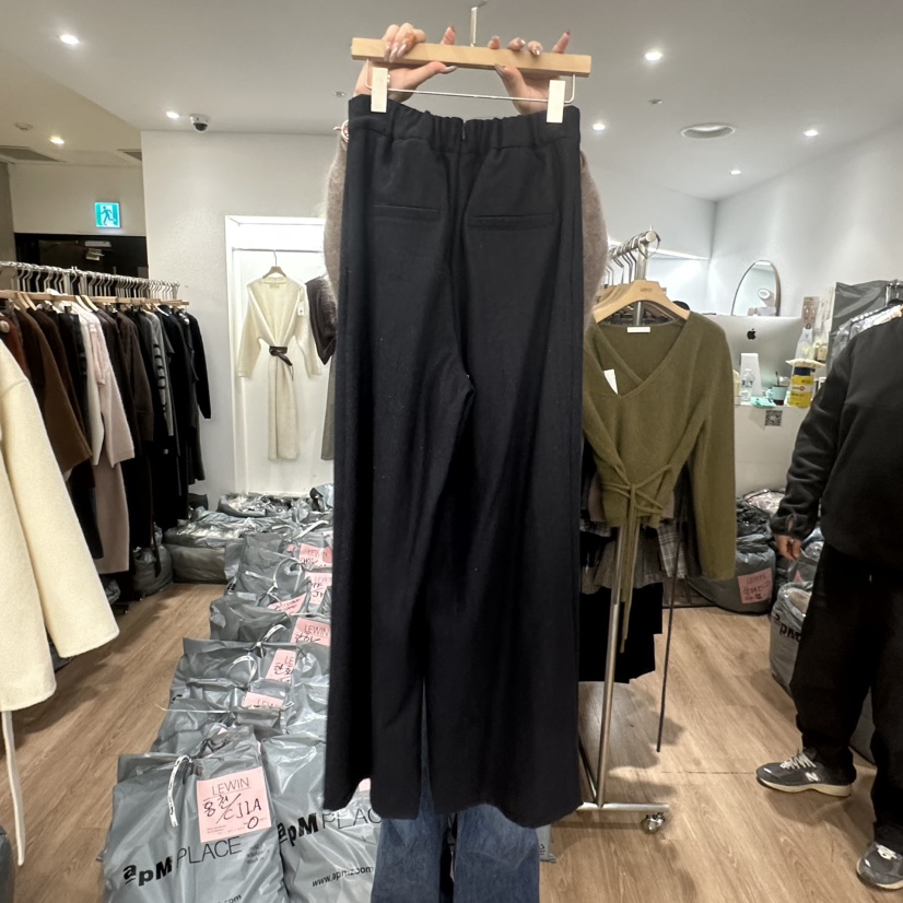 LEWIN東大門㊣直郵女裝新款時尚真品休閑25秋冬休閑褲人字紋LEWIN休閑褲