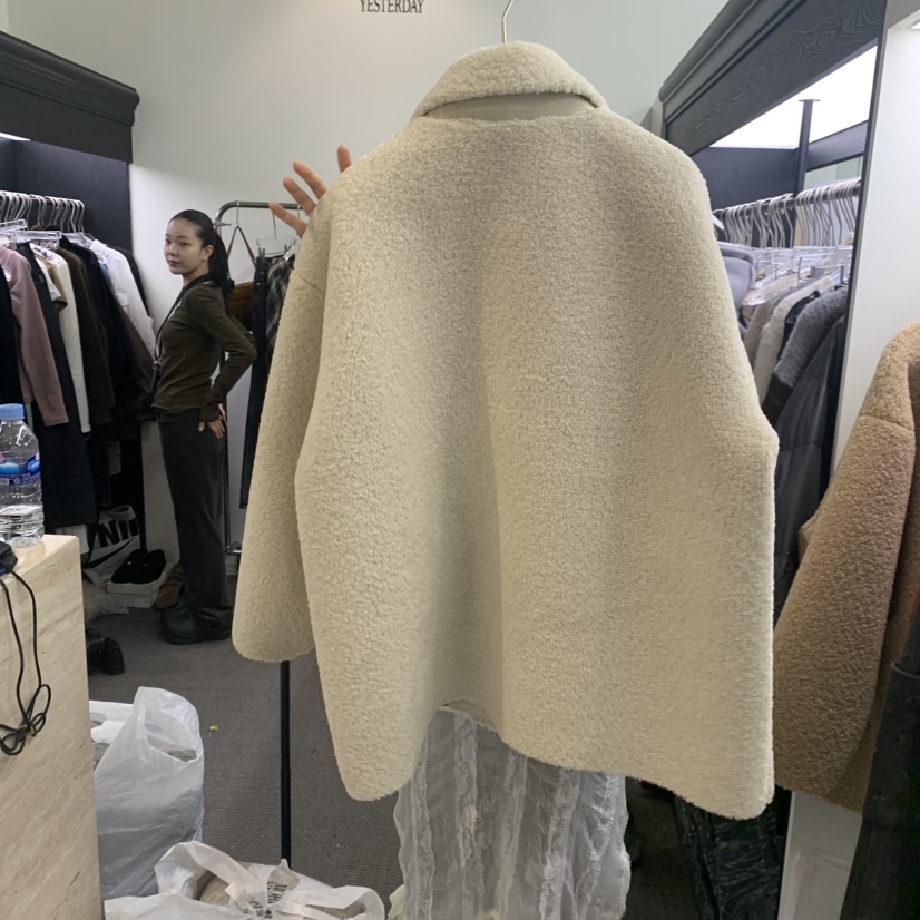 MORE THAN YESTERDAY/LOVE YOU SO MUCH韓國代購㊣女士新款職業短款大衣羊毛皮LYSM/MORE THAN YESTERDAY短款大衣