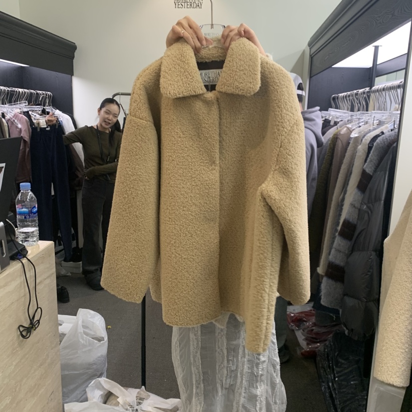 MORE THAN YESTERDAY/LOVE YOU SO MUCH韓國代購㊣女士新款職業短款大衣羊毛皮LYSM/MORE THAN YESTERDAY短款大衣圖色2