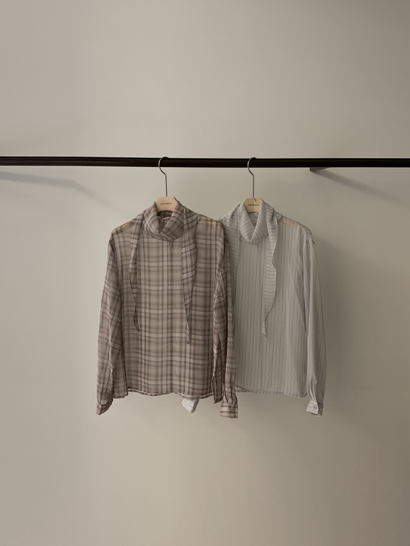 ANDYOUBROWN韓國直郵㊣女裝新款25秋冬推薦真品襯衫蕾絲衫格子ANDYOUBROWN襯衫/蕾絲衫圖色2左二色