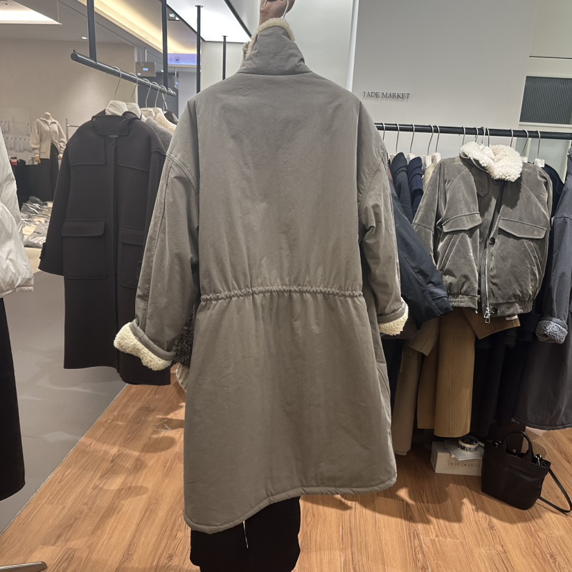 JADEMARKET韓國直郵㊣女裝新款時尚真品職業中長款大衣夾棉JADE MARKET中長款大衣